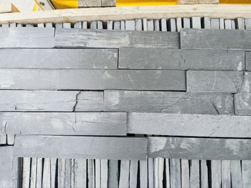 Плитка чёрная из натурального камня фасадная 30 см * 5 см, толщина 7 мм -30 мм купить в Карталах