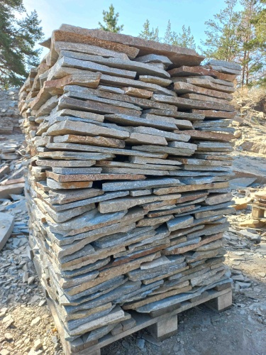 Плитняк златолит серебристый для цоколя, отмостки купить в Карталах